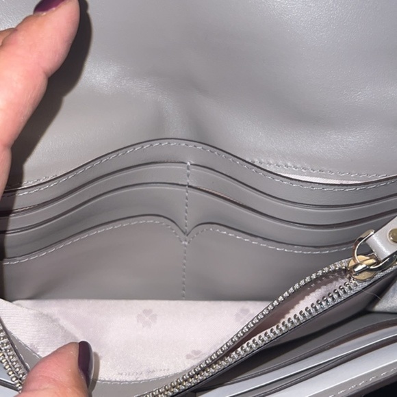 Kate Spade “Sample bag”  Leather wallet Crossbody gray-beige in color​ - Picture 11 of 16